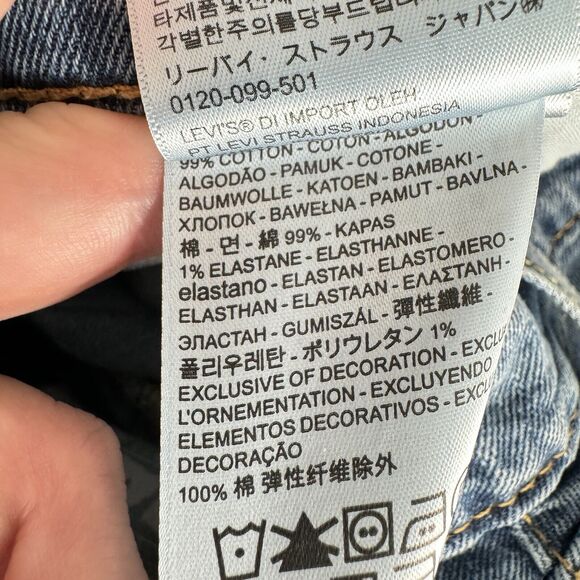 Levi's Mens 505 Regular Fit Jeans Size 32x32 Blue Medium Wash Cotton Stretch - Picture 4 of 7